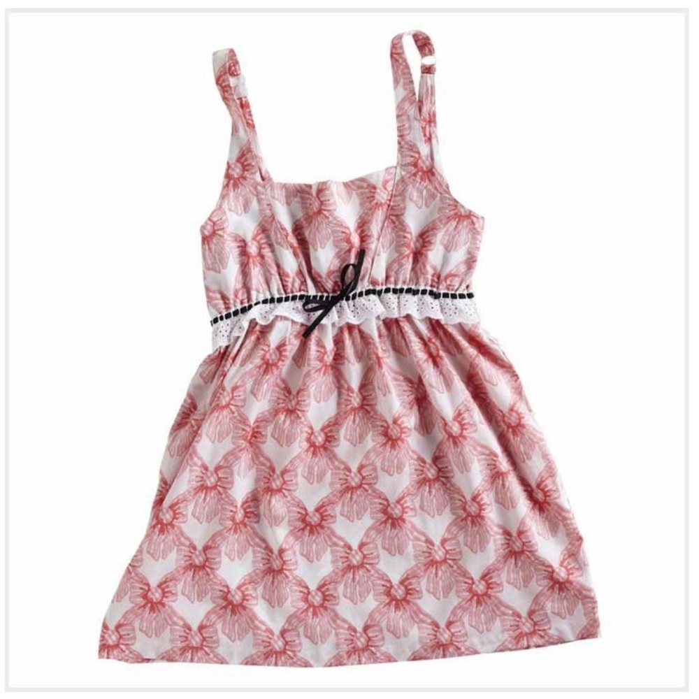JESSIE STEELE Pink Velvet Bows Cotton Chemise Lg
